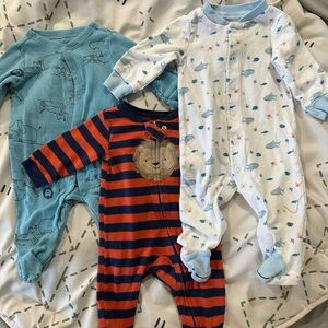 Cozy Kids One Piece Set - Blue, White, and Orange